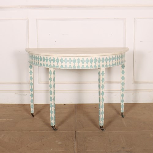 Swedish Painted Demi-Lune Console Table