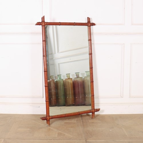 Large French Faux Bamboo Mirror