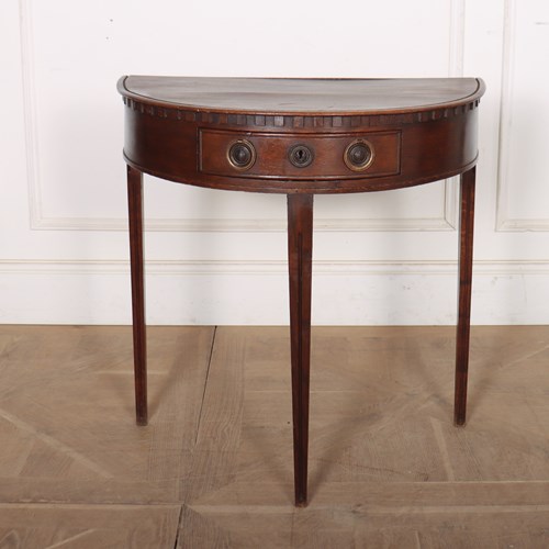 Dutch Oak Demi-Lune Console Table