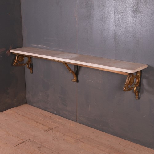 Six Foot Long Marble Top Console Table