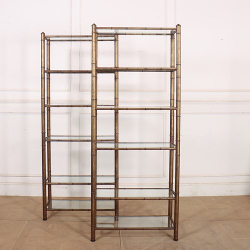 Pair Of Scottish Faux Bamboo Shelves