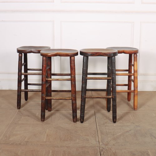 Matched Set Of English Bar Stools