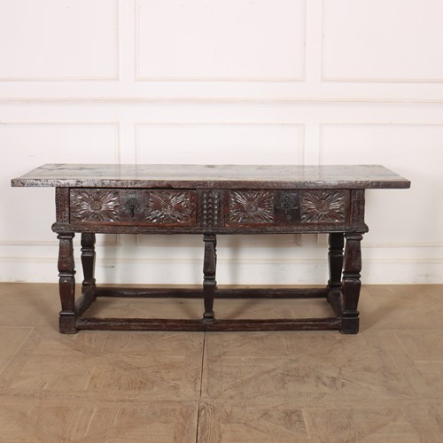 17Th Century Spanish Carved Oak Console Table
