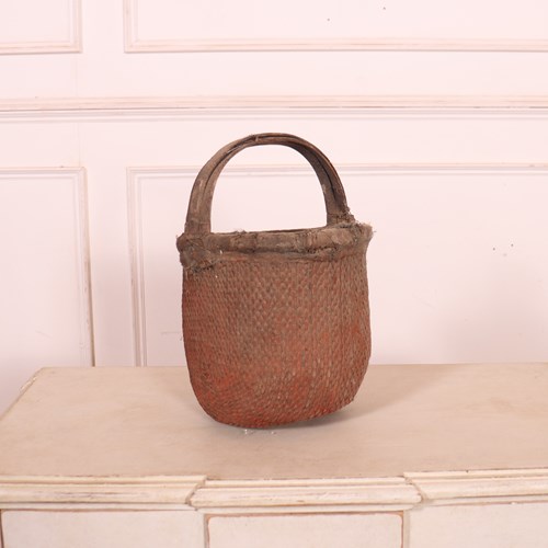 English Painted Woven Basket