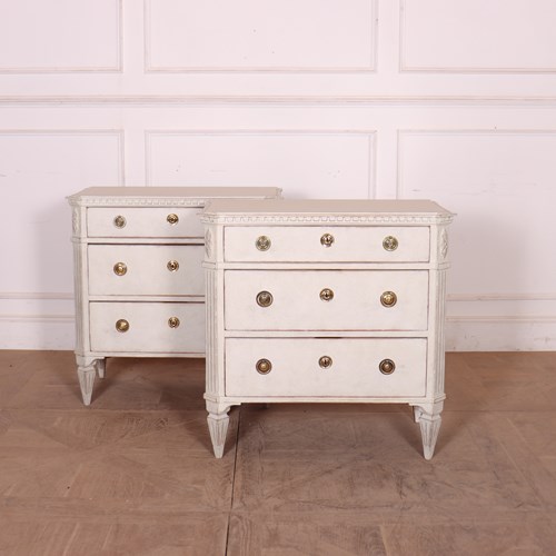Pair Of Swedish Painted Commodes