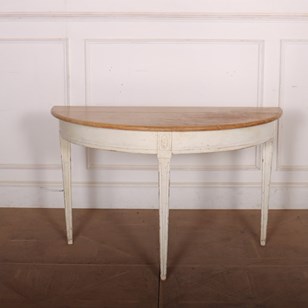 Swedish Painted Demi-Lune Console T...