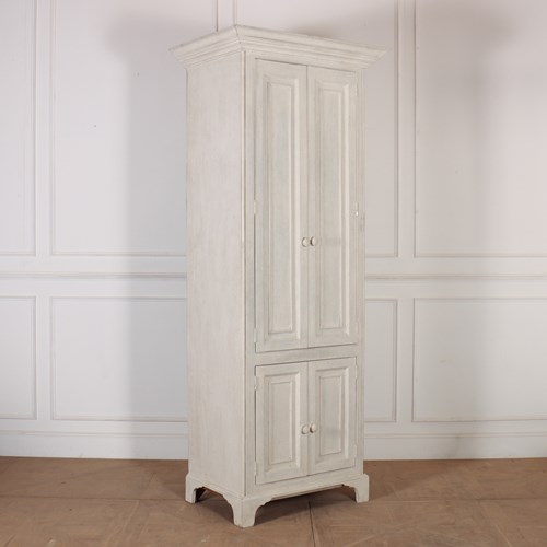 English Painted Pine Linen Cupboard