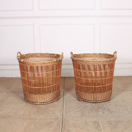 Pair Of French Wicker Baskets