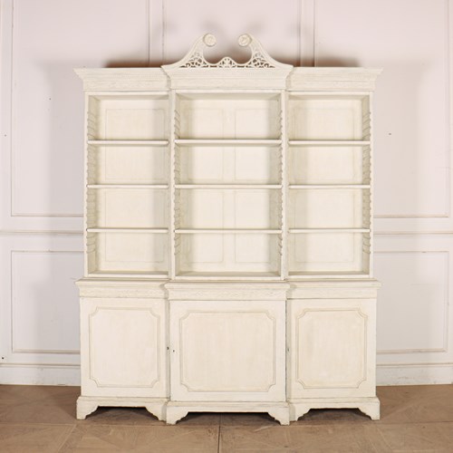 English Breakfront Library Bookcase