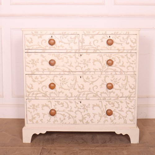Decorated 19Th C Chest Of Drawers