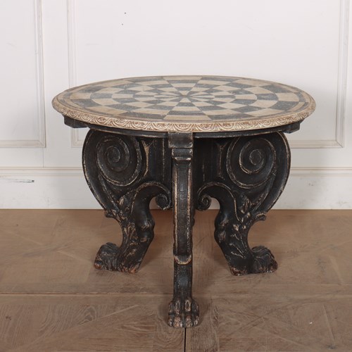 German Carved Oak Lamp Table