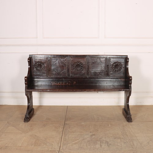 Italian Carved Walnut Bench