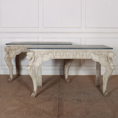 Pair Of Large Painted Console Tables