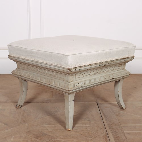 French Painted Upholstered Stool