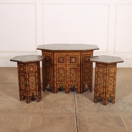 Trio Of Morrocan Inlaid Tables