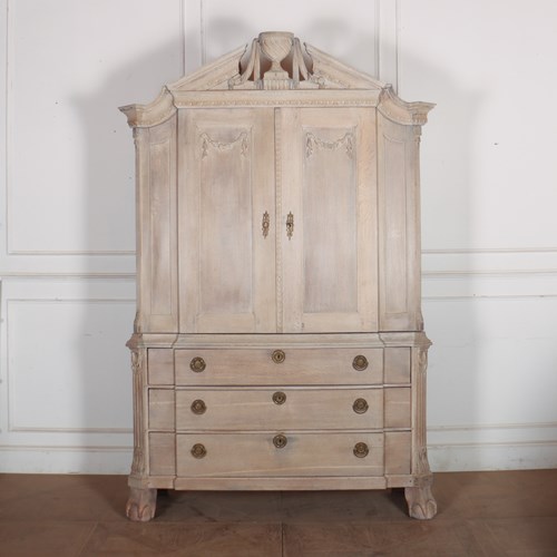Dutch Bleached Oak Linen Cupboard