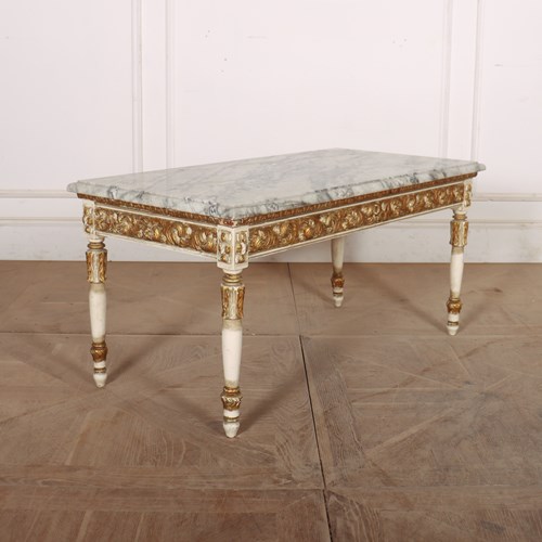 French Decorated Marble Topped Coffee Table
