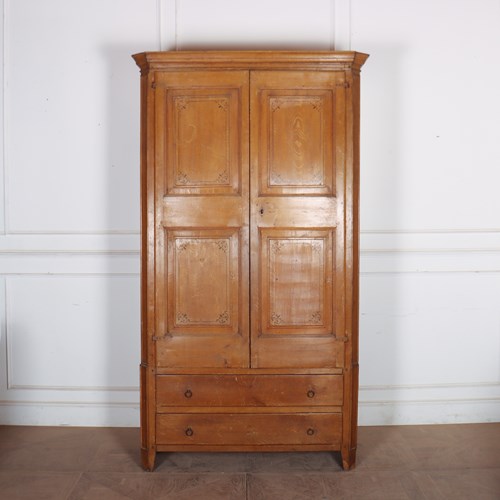 English Original Painted Linen Cupboard