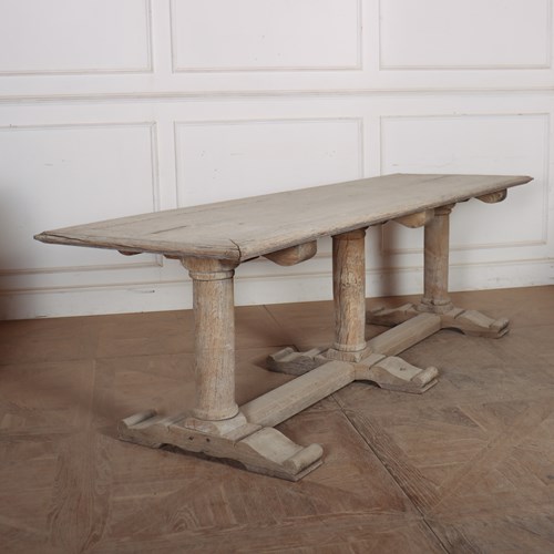 Italian Bleached Oak Trestle Table