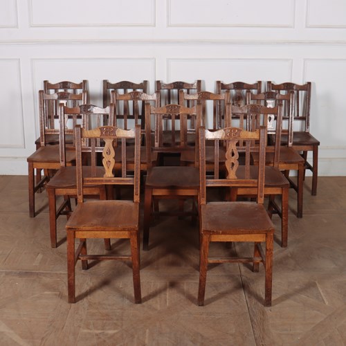 Set Of 14 Scottish Chapel Chairs