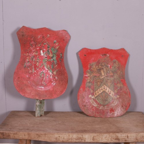 Pair of Decorative Painted Shields