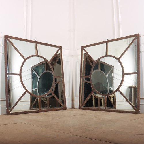 Pair Of Metal Window Mirrors