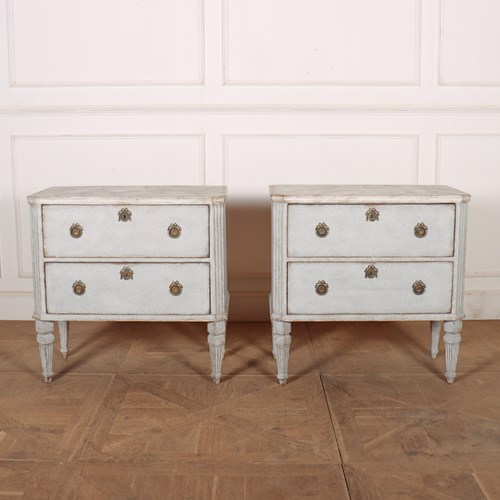 Pair Of Swedish Painted Commodes