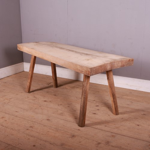 French Scrubbed Sycamore And Elm Trestle Table