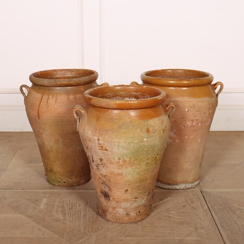 Set Of 3 Spanish Terracotta Vases