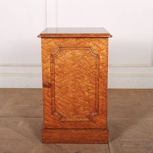 English Burr Elm Bedside Cabinet