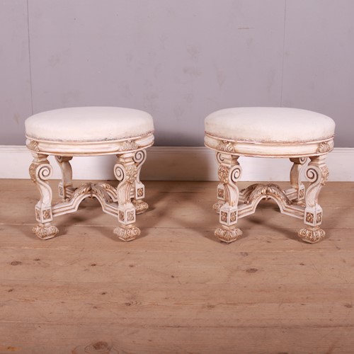 Pair of Swedish Original Painted Stools