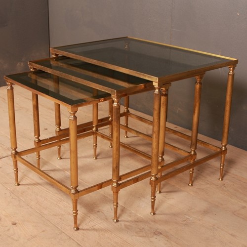 French Brass And Glass Tables
