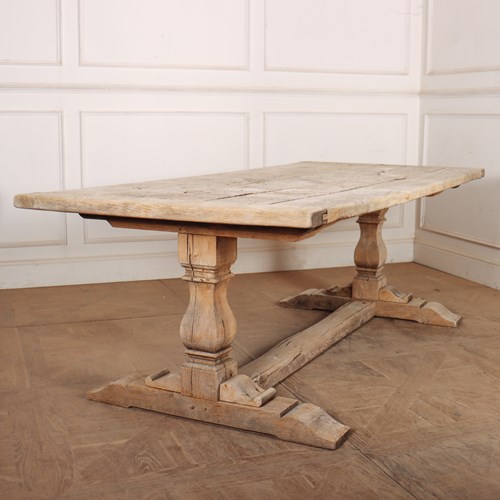 English Bleached Oak Trestle Table