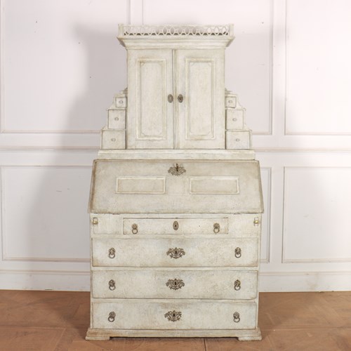 Danish Painted Bureau Bookcase