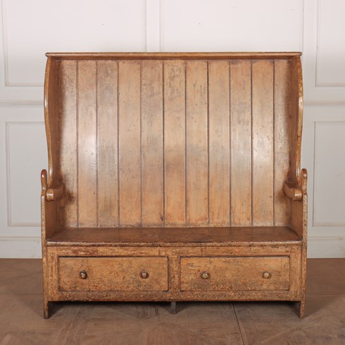 English Original Painted Tavern Settle