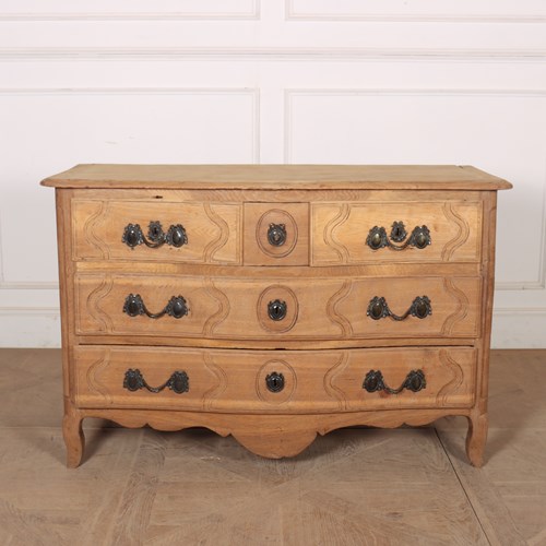 French Bleached Oak Serpentine Commode