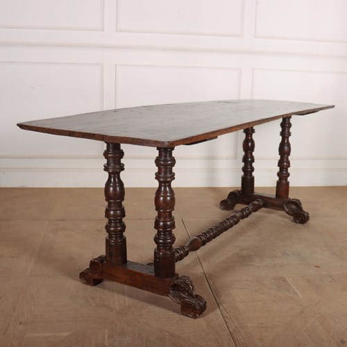 18Th Century Spanish Walnut Trestle Table