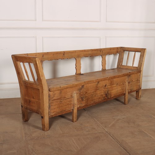 19Th Century Swedish Pine Settle