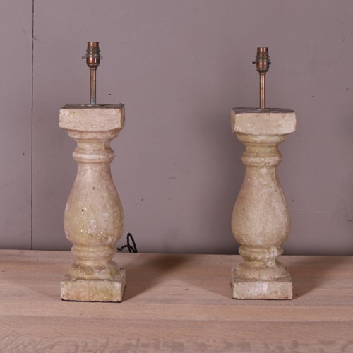 Pair of Stone Balustrade Table Lamps