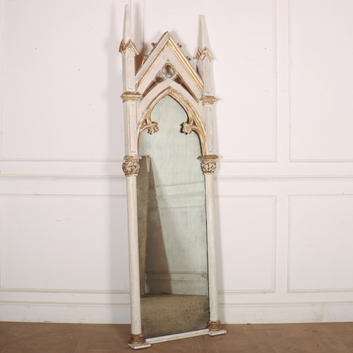 19Th Century Original Painted Gothic Mirror