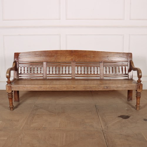 19Th Century Bleached Chestnut Settle