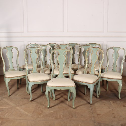 Set Of 12 18Th Century Italian Dining Chairs