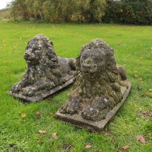 Large Pair Of Stone Lions