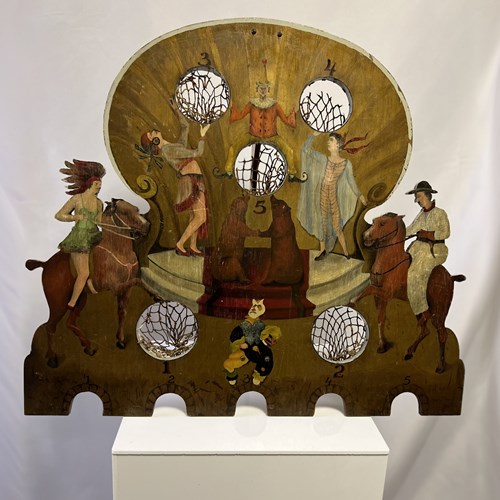 Early 20Thc Tabletop Passé-Boules Game, Fantastical Circus, Theatrical, Ballet.