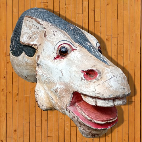 Temple Polychromed Horses Head.