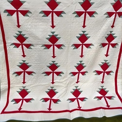 19Th Century American Lily Of The Field Quilt.