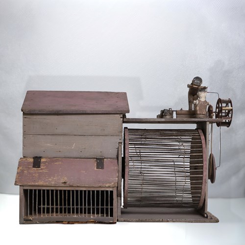 19Th Century Large Automaton Squirrel Cage