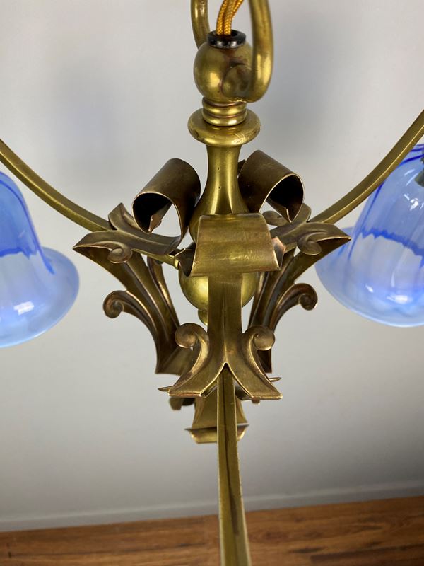 Art Nouveau Three Arm Chandelier With Blue Glass Shades (32183)-ashby-interiors-img-0605-p-main-638241630500801613.png