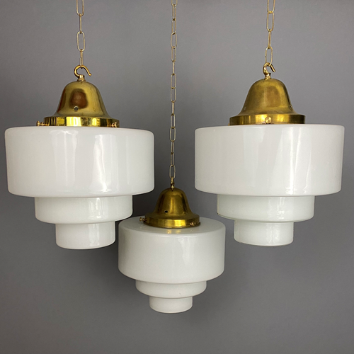 ‘Theo’ Large Stepped Opaline Pendant Light