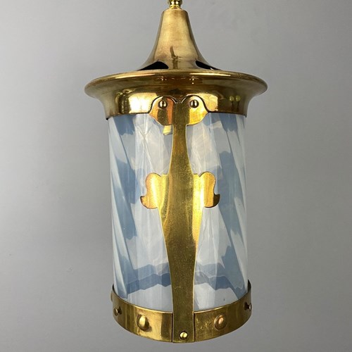 Original Arts And Crafts Brass Lantern (22406)